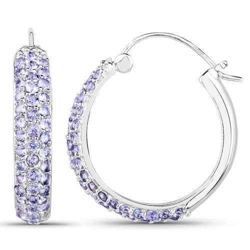 3.06 Carat Genuine Tanzanite .925 Sterling Silver Earrings DestGlow