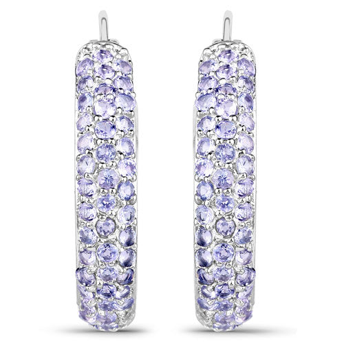 3.06 Carat Genuine Tanzanite .925 Sterling Silver Earrings DestGlow