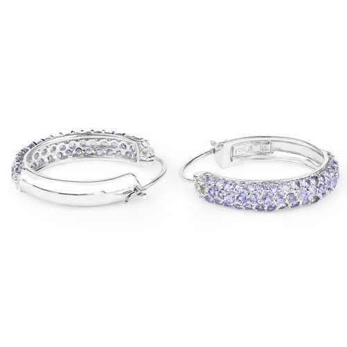 3.06 Carat Genuine Tanzanite .925 Sterling Silver Earrings DestGlow