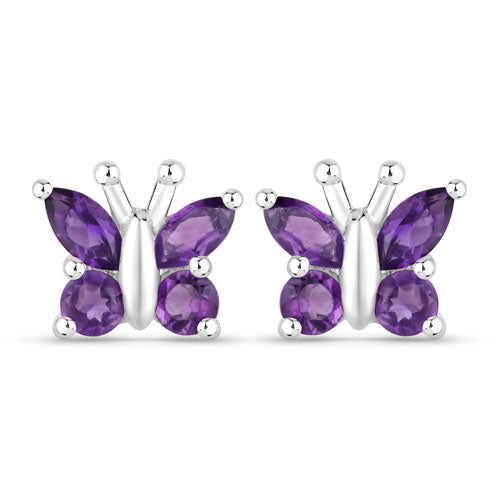 1.00 Carat Genuine Amethyst .925 Sterling Silver Earrings by Bids.com