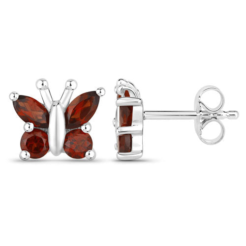 1.28 Carat Genuine Garnet .925 Sterling Silver Earrings by Bids.com