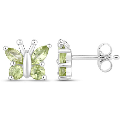 1.00 Carat Genuine Peridot .925 Sterling Silver Earrings by Bids.com
