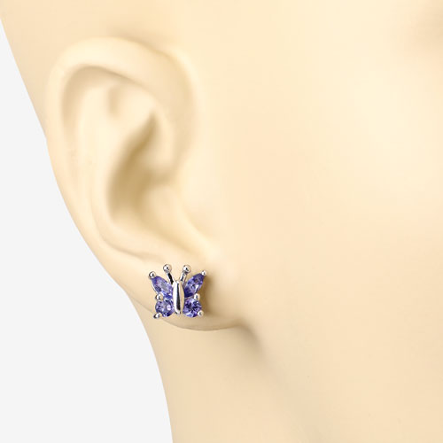 0.96 Carat Genuine Tanzanite .925 Sterling Silver Earrings DestGlow