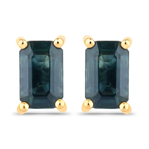0.80 Carat Genuine Blue Sapphire 14K Yellow Gold Earrings by Bids.com