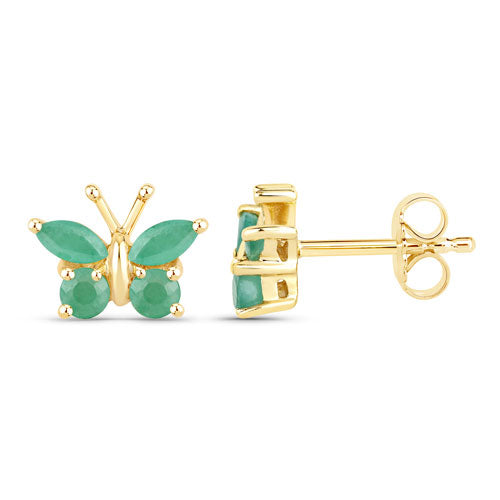 0.50 Carat Genuine Emerald .925 Sterling Silver Earrings DestGlow