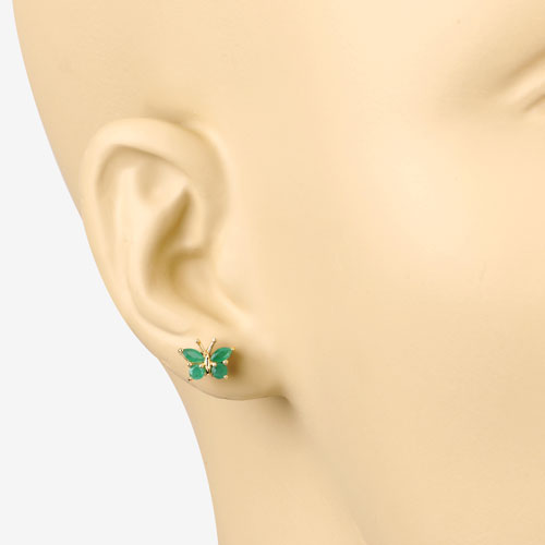 0.50 Carat Genuine Emerald .925 Sterling Silver Earrings DestGlow