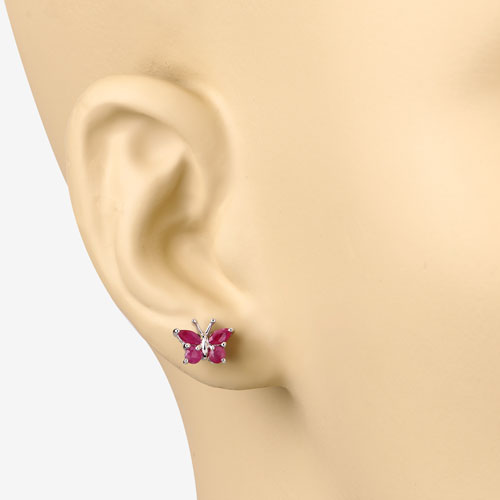 0.63 Carat Genuine Ruby .925 Sterling Silver Earrings DestGlow