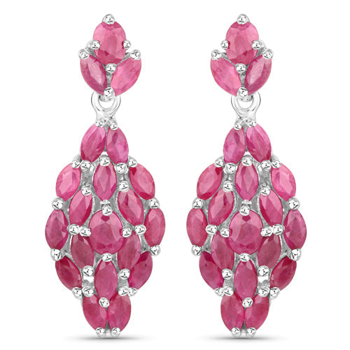 4.12 Carat Genuine Ruby .925 Sterling Silver Earrings by Bids.com