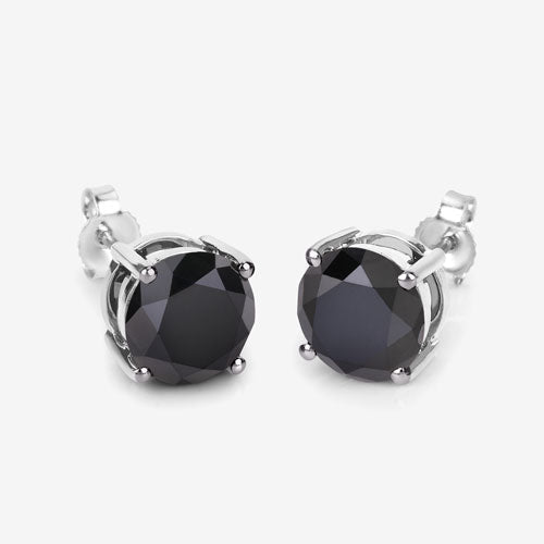 4.81 Carat Genuine Black Diamond 14K White Gold Earrings DestGlow