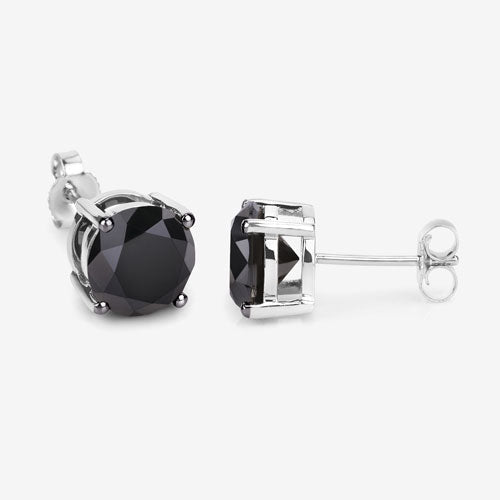 4.81 Carat Genuine Black Diamond 14K White Gold Earrings DestGlow