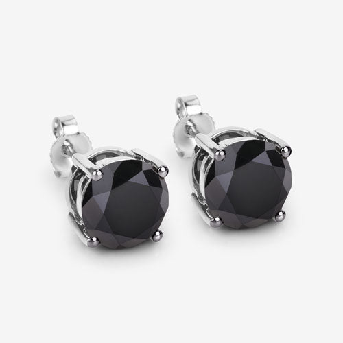 4.81 Carat Genuine Black Diamond 14K White Gold Earrings DestGlow