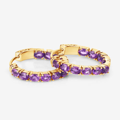 3.20 Carat Genuine Amethyst .925 Sterling Silver Earrings by Bids.com