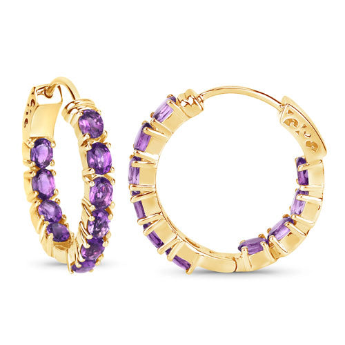 3.20 Carat Genuine Amethyst .925 Sterling Silver Earrings by Bids.com