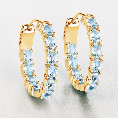 3.80 Carat Genuine Blue Topaz .925 Sterling Silver Earrings by Bids.com
