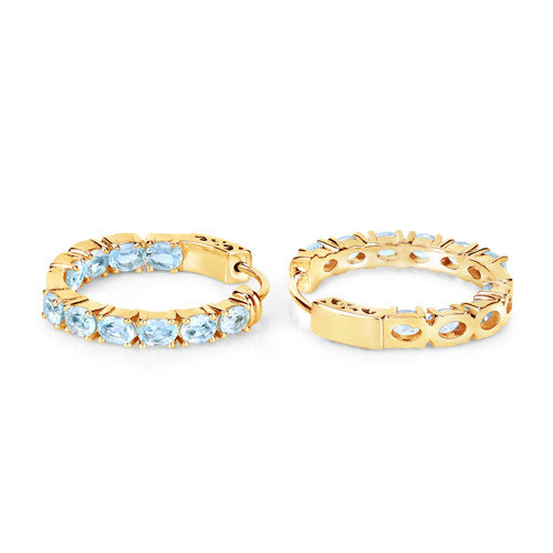 3.80 Carat Genuine Blue Topaz .925 Sterling Silver Earrings by Bids.com