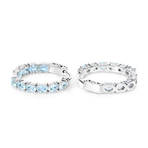 3.80 Carat Genuine Blue Topaz .925 Sterling Silver Earrings DestGlow