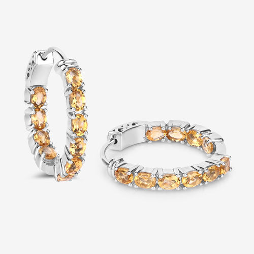 3.20 Carat Genuine Citrine .925 Sterling Silver Earrings DestGlow