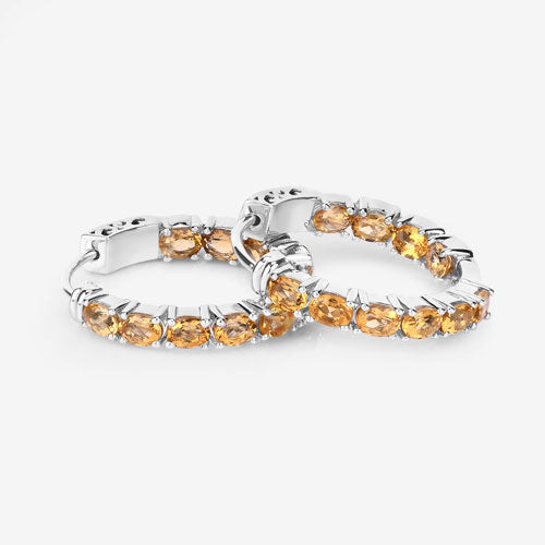 3.20 Carat Genuine Citrine .925 Sterling Silver Earrings DestGlow