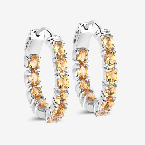 3.20 Carat Genuine Citrine .925 Sterling Silver Earrings DestGlow