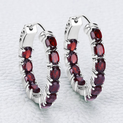 4.00 Carat Genuine Garnet .925 Sterling Silver Earrings by Bids.com