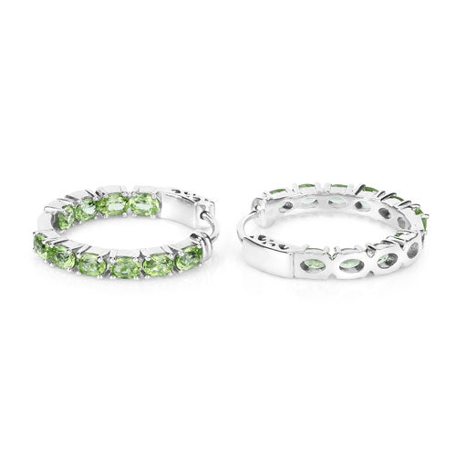 3.40 Carat Genuine Peridot .925 Sterling Silver Earrings by Bids.com