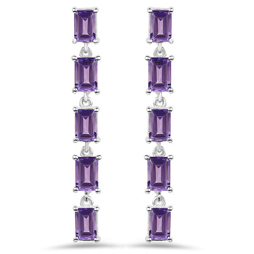 5.50 Carat Genuine Amethyst .925 Sterling Silver Earrings DestGlow