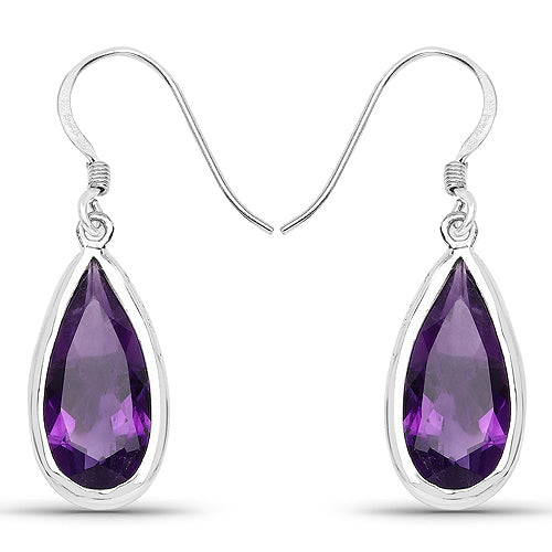 10.10 Carat Genuine Amethyst .925 Sterling Silver Earrings DestGlow