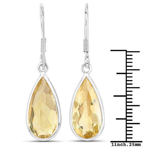 10.04 Carat Genuine Citrine .925 Sterling Silver Earrings by Bids.com