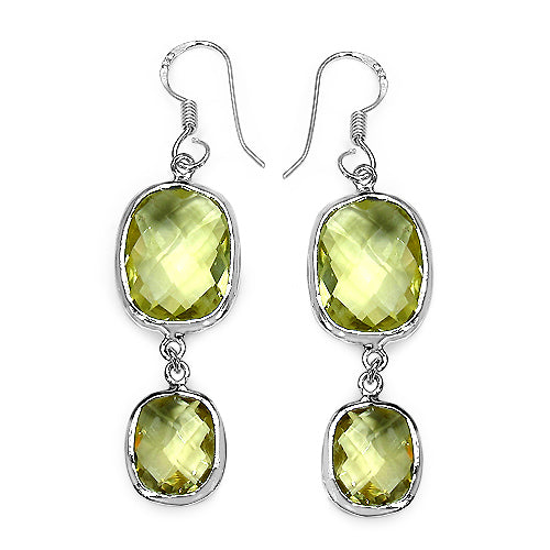 25.74 Carat Genuine Lemon Quartz .925 Sterling Silver Earrings by Bids.com