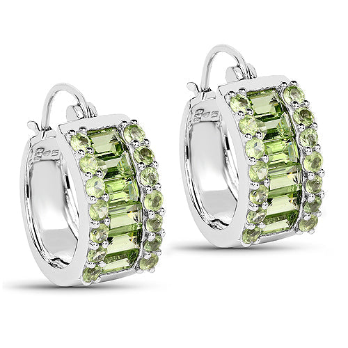 4.96 Carat Genuine Peridot .925 Sterling Silver Earrings DestGlow