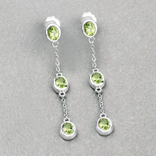 2.10 Carat Genuine Peridot .925 Sterling Silver Earrings by Bids.com