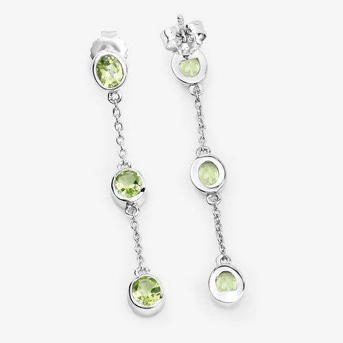 2.10 Carat Genuine Peridot .925 Sterling Silver Earrings by Bids.com