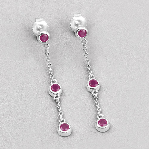 0.78 Carat Genuine Ruby .925 Sterling Silver Earrings by Bids.com