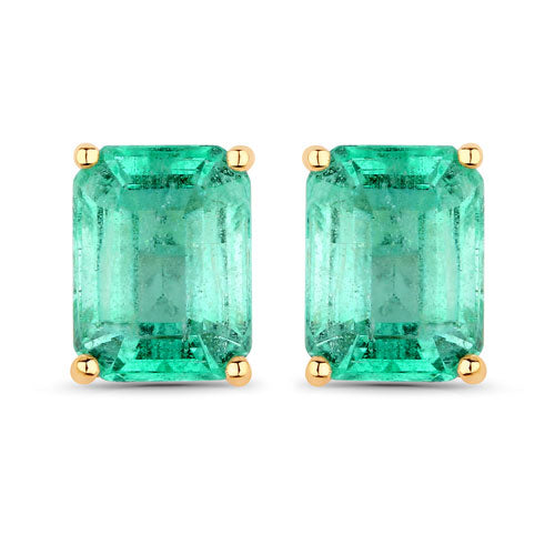 2.75 Carat Genuine Ethiopian Emerald 14K Yellow Gold Earrings by Bids.com