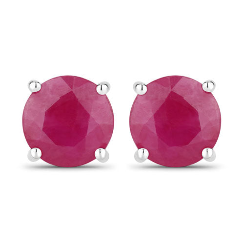 0.86 Carat Genuine Ruby 14K White Gold Earrings by Bids.com