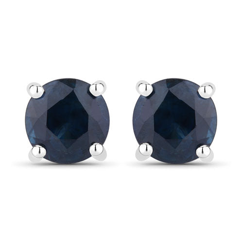 1.30 Carat Genuine Blue Sapphire 14K White Gold Earrings by Bids.com