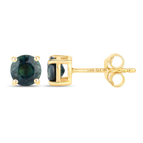 1.30 Carat Genuine Blue Sapphire 14K Yellow Gold Earrings by Bids.com