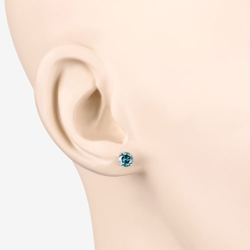 0.81 Carat Genuine Blue Diamond 14K White Gold Earrings by Bids.com