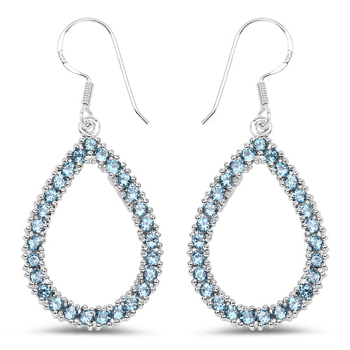 4.32 Carat Genuine London Blue Topaz .925 Sterling Silver Earrings by Bids.com