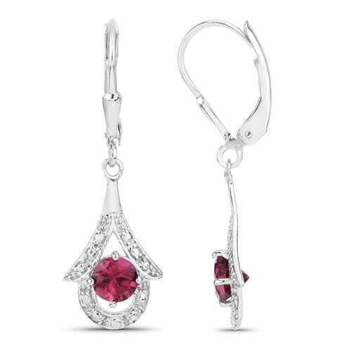 1.20 Carat Genuine Pink Tourmaline .925 Sterling Silver Earrings by Bids.com