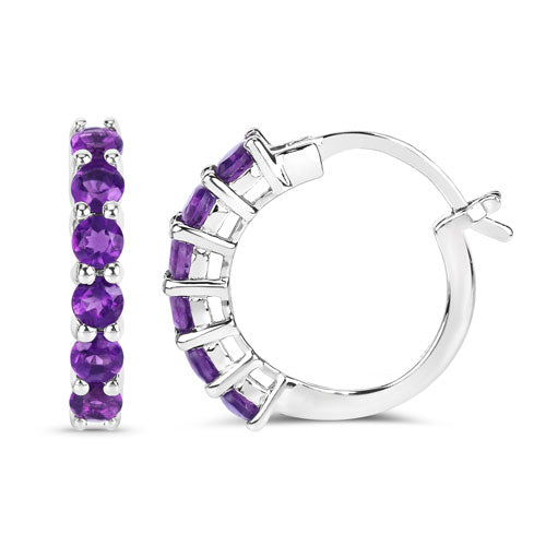 1.20 Carat Genuine Amethyst .925 Sterling Silver Earrings DestGlow