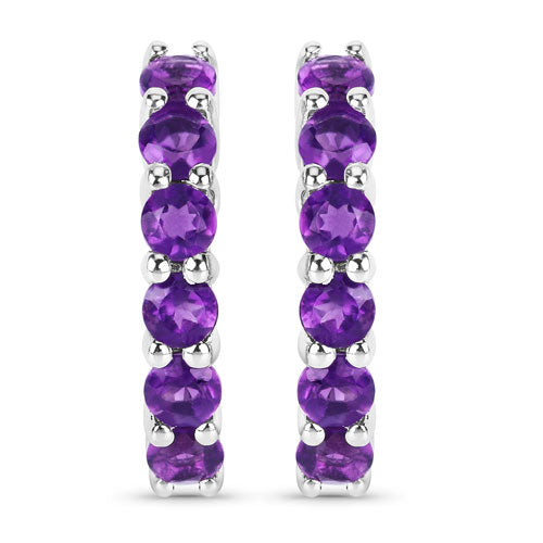 1.20 Carat Genuine Amethyst .925 Sterling Silver Earrings DestGlow