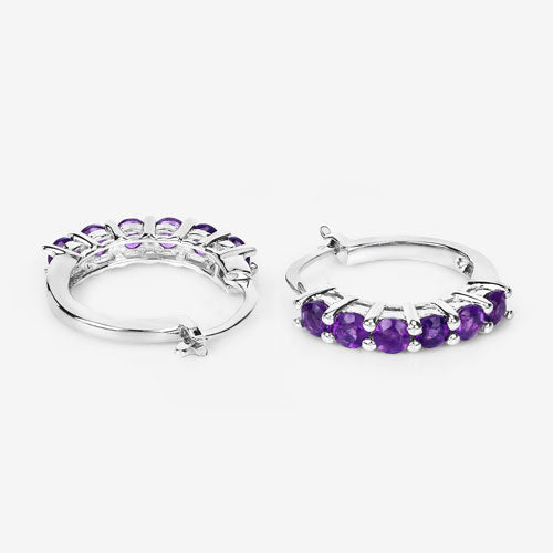 1.20 Carat Genuine Amethyst .925 Sterling Silver Earrings DestGlow