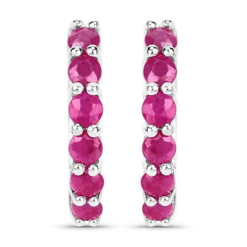 1.56 Carat Genuine Ruby .925 Sterling Silver Earrings DestGlow