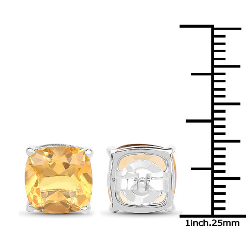 5.80 Carat Genuine Citrine .925 Sterling Silver Earrings DestGlow