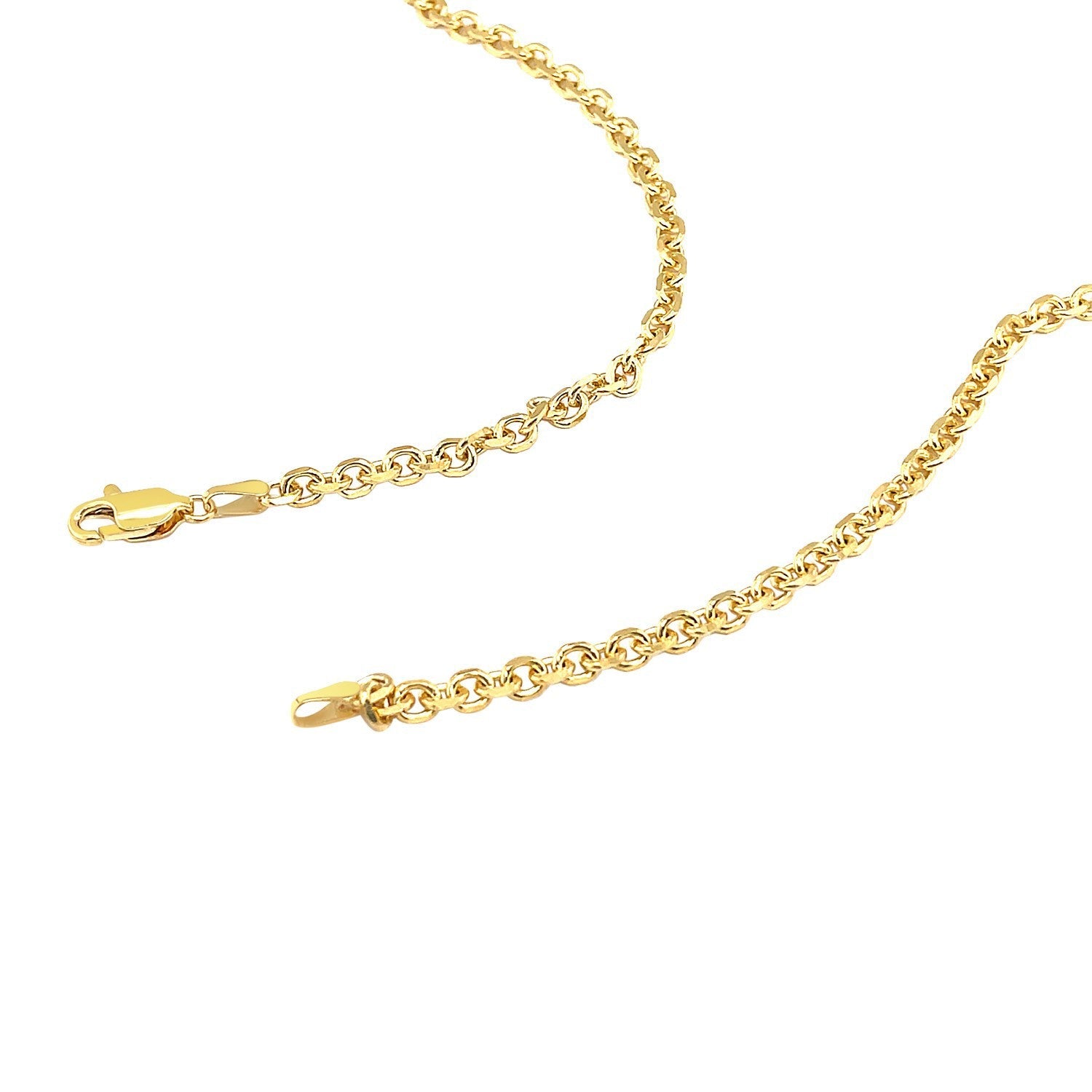 4.0mm 14k Yellow Gold Diamond Cut Cable Link Chain by Bids.com