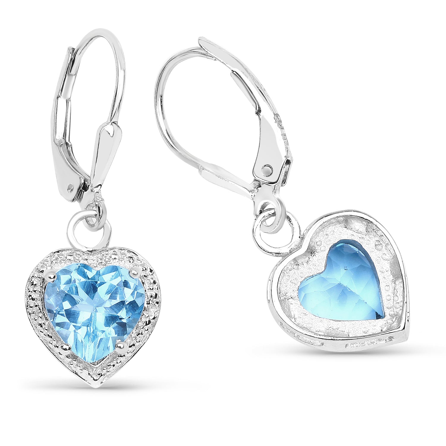 4.20 Carat Genuine Swiss Blue Topaz .925 Sterling Silver Earrings DestGlow