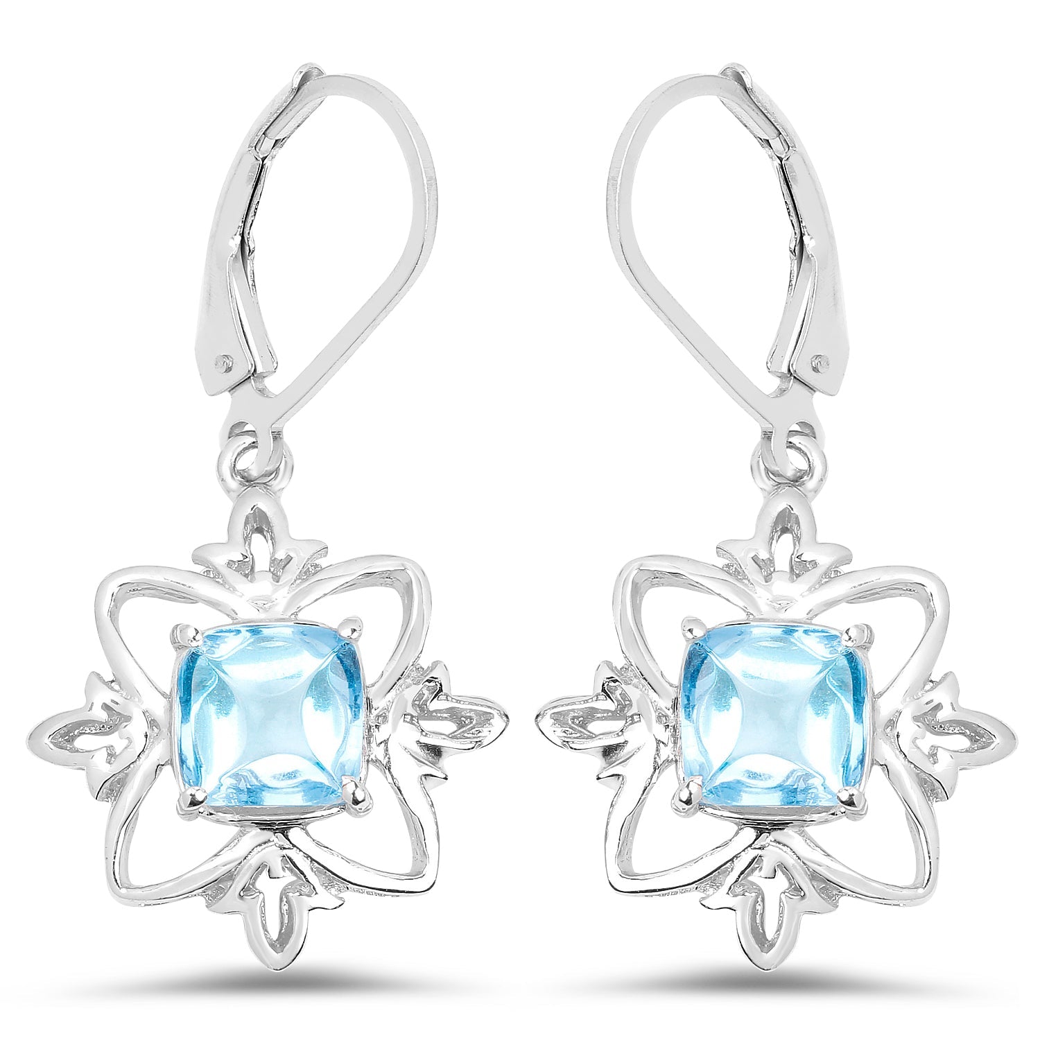 5.30 Carat Genuine Swiss Blue Topaz .925 Sterling Silver Earrings by Avera Group