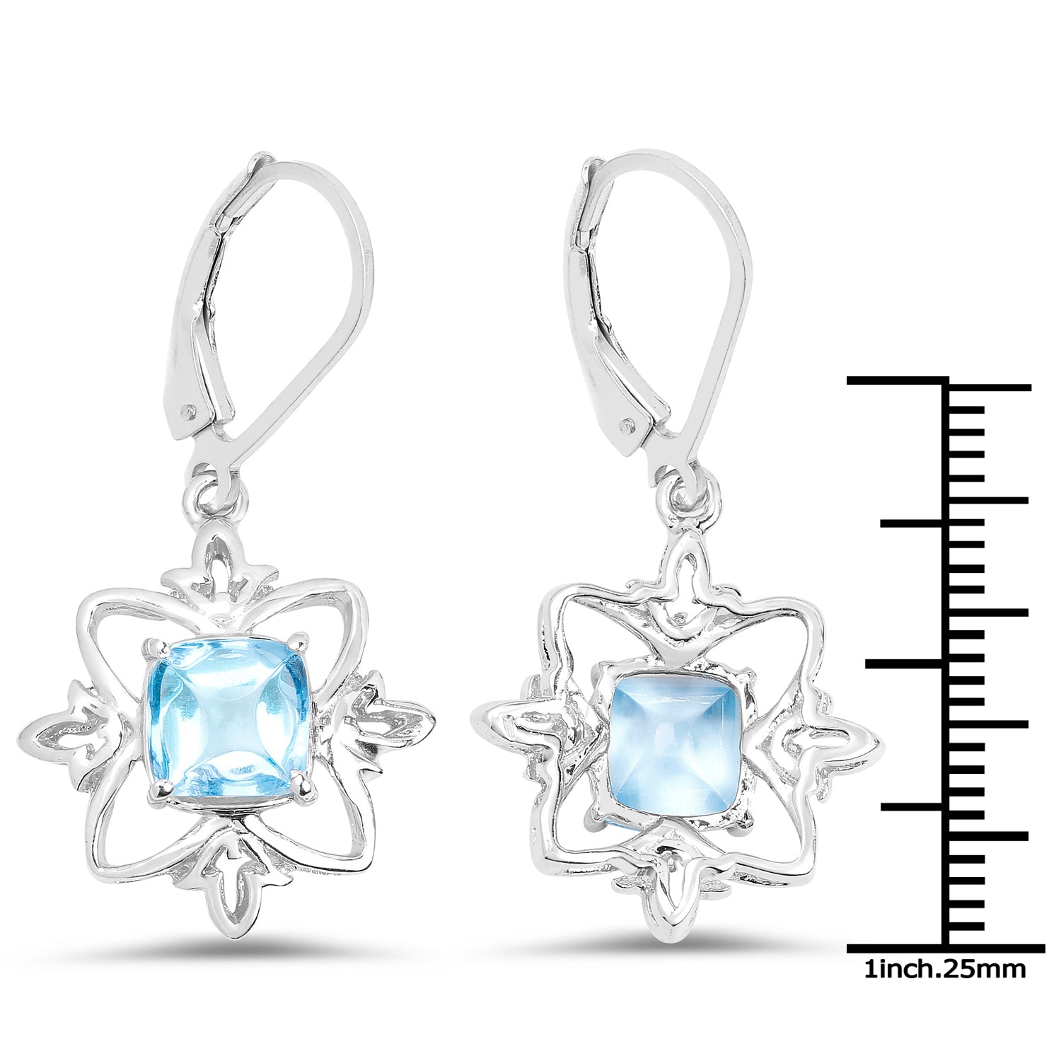 5.30 Carat Genuine Swiss Blue Topaz .925 Sterling Silver Earrings by Avera Group