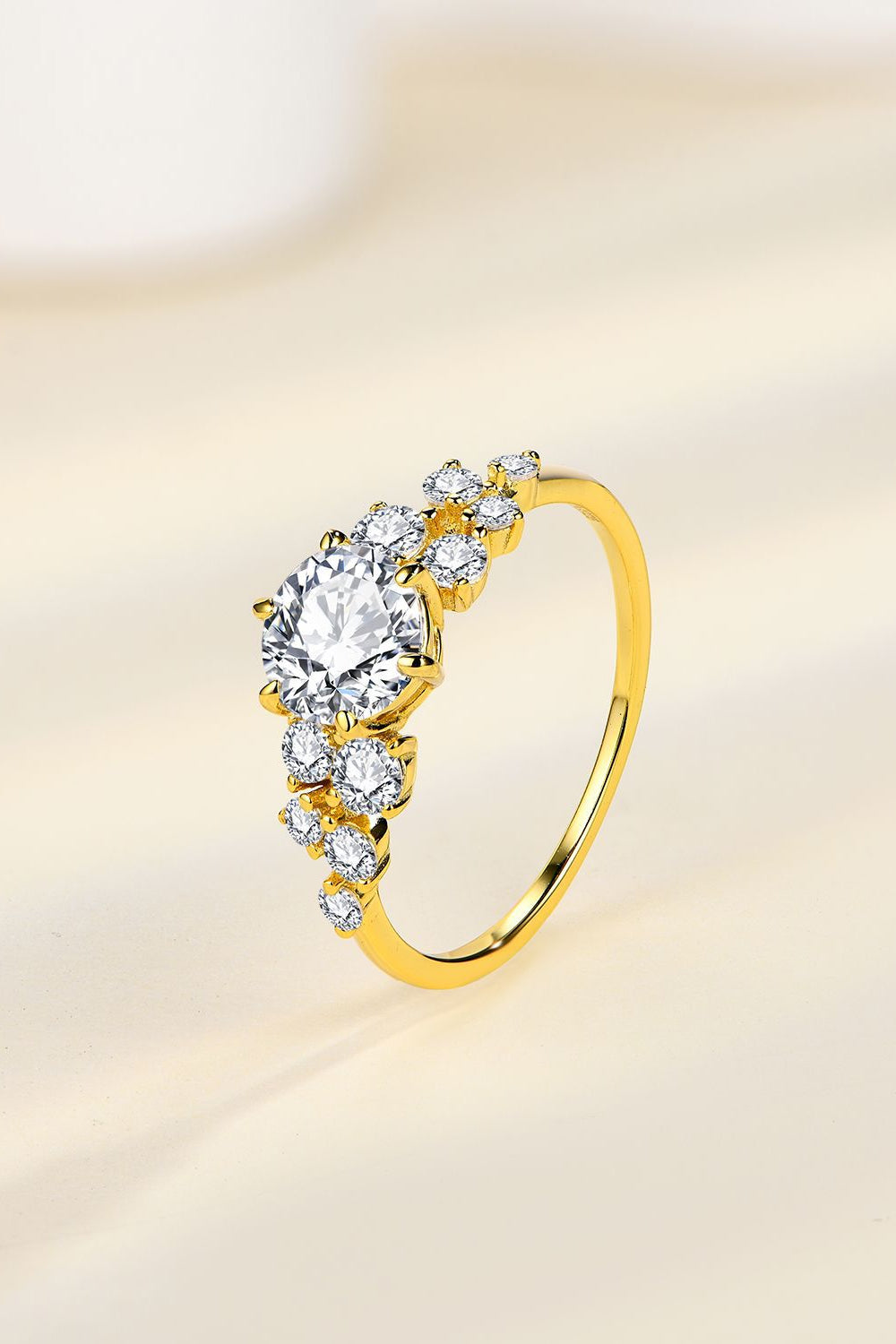 1 Carat Brilliant Round Cut Sparkala™ 14K Gold Over Pure Sterling Silver Ring - DestGlow